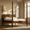 Imperial Solid Wood Poster Bed In Walnut Finish