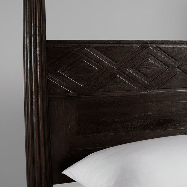 Imperial Solid Wood Poster Bed In Walnut Finish