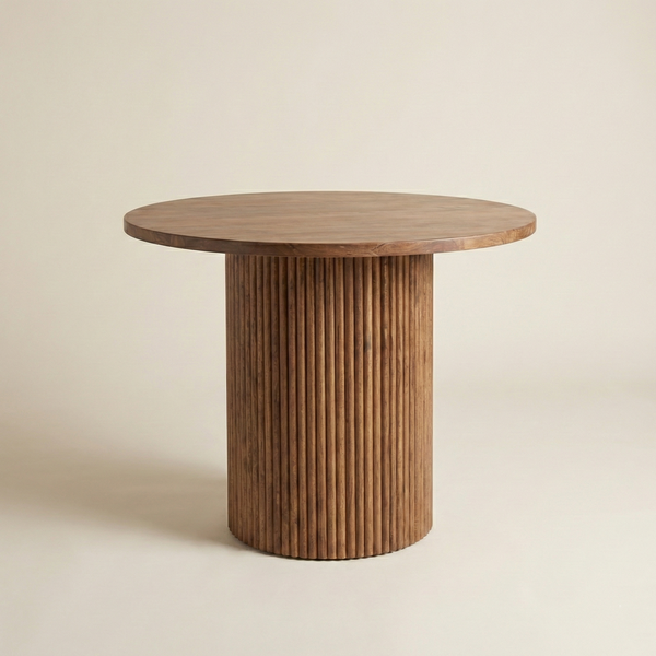 Indie Teakwood 4 Seater Round Dining Table Set