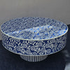 Indigo Floral Acrylic Inlay Round Coffee Table
