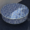 Indigo Floral Acrylic Inlay Round Coffee Table