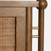 Iquique Oak Wood Rattan Bed- All Sizes