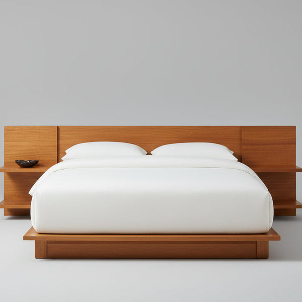 Iris Solid Acacia Wood Bed With Nightstand- All Sizes