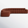 Itacoatiara Solid Wood Linen Sectional Sofa