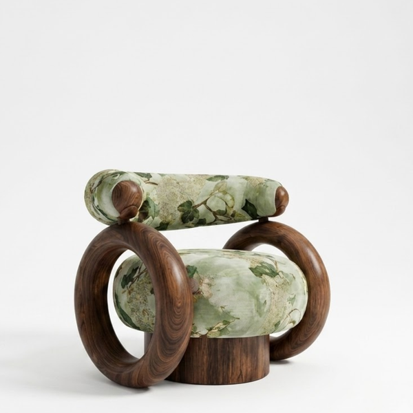 Itaugua Solid Wood & VelvetAccent Chair