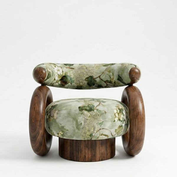 Itaugua Solid Wood & VelvetAccent Chair