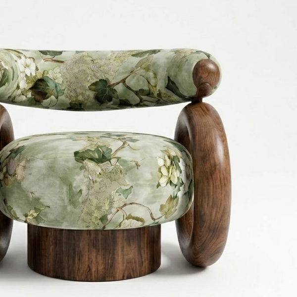 Itaugua Solid Wood & VelvetAccent Chair