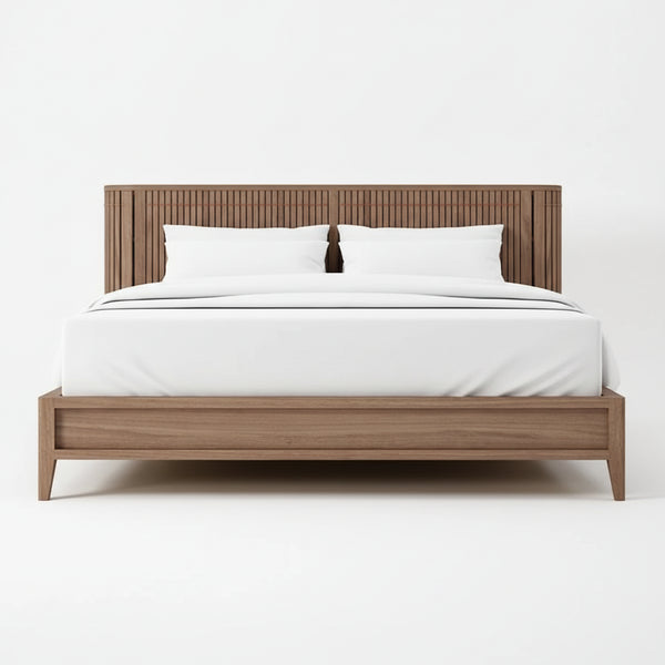 Juniper Fluted Bed With Headboard Storage- All Sizes
