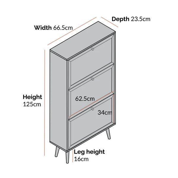 Kandy Rattan 3- Tier Shoe Cabinet