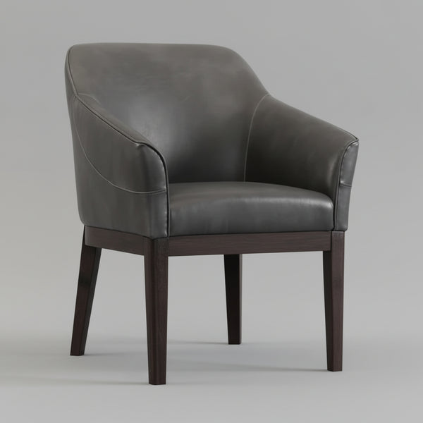 Kingaroy Solid Wood Leather Arm Chair
