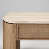 Knight Oak Wood Rattan Console Table