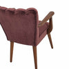 Modern & Classy Solid Wood Velvet Arm Chair - Maroon Finish