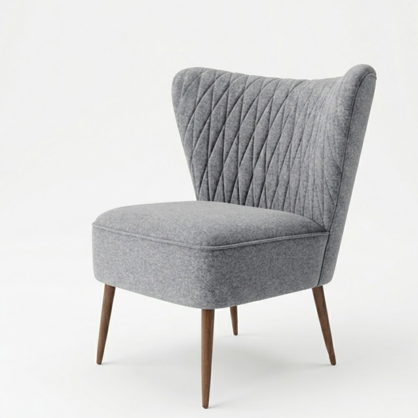 Ladybrand Solid Sheesham Wood and Fabric Accent Chair