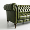 Lamar Chesterfield 3- Seater Leather Sofa