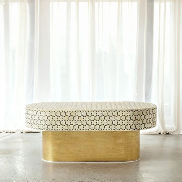 LaramieBone Inlay Oval Coffee Table
