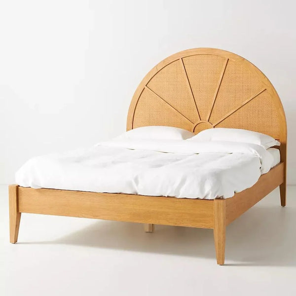 Laredo Bed With Arch Rattan Headboard -All Sizes