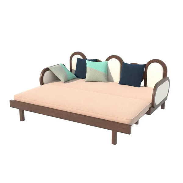 Salzburg Solid Wood & Rattan Sofa Cum Bed