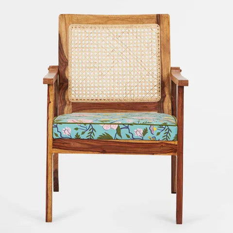 Leonora Rattan Sheesham Wood Armchair