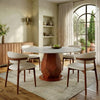 Leticia Solid Wood & Marble Round Dining Table Set