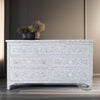 Bone Inlay Mother of Pearl Floral Sideboard with Drawers
