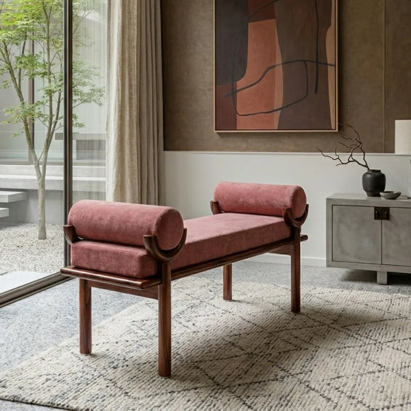 Lincoln Upholstered Solid Wood Bench