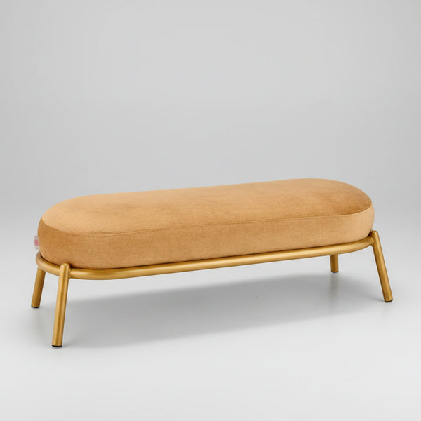 Linmeyer Modern Fabric Entryway Bench | Gold & Brown