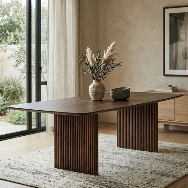 Lisburn Solid Wood Dining Table- Brown Finish