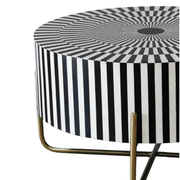 Little Rock Acrylic Inlay Round Coffee Table