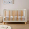 Little Stars Baby Cot In Natural And White Finish