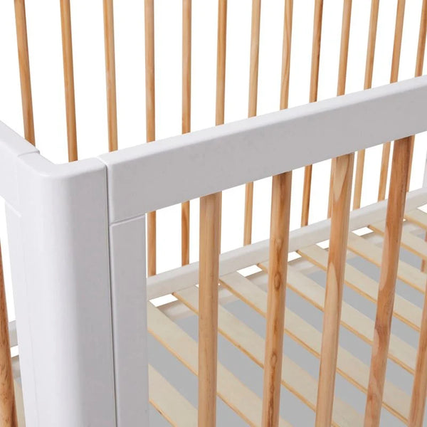 Little Stars Baby Cot In Natural And White Finish