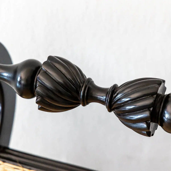 Lockerbie Traditional Rosewood Stool with Floral Carving