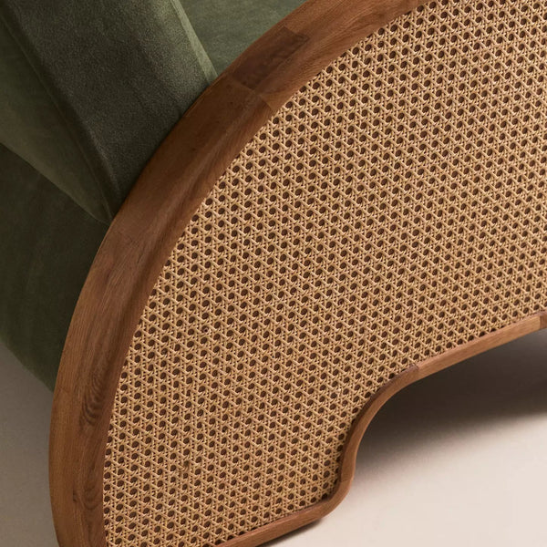 Lufkin Solid Wood Rattan Armchair