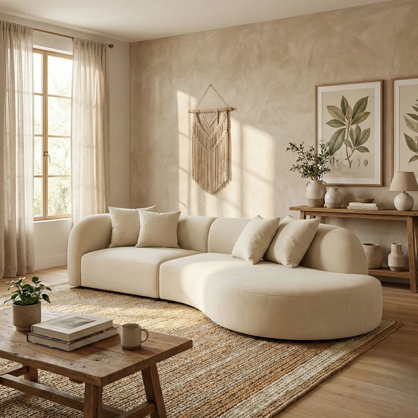 Lunea Luxury Curved 4 Seater Sofa