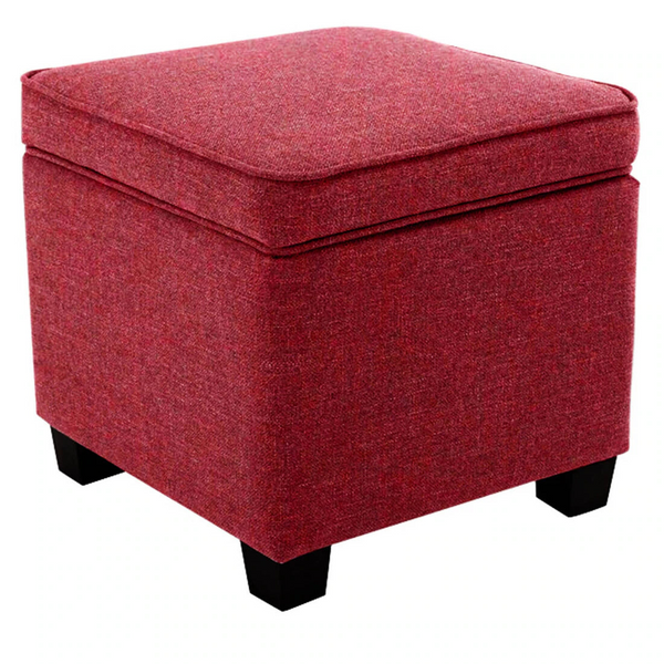 Lusikisiki Solid Wood OttomanMaroon