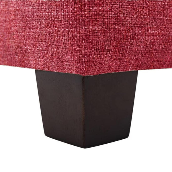 Lusikisiki Solid Wood OttomanMaroon