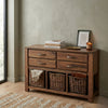 Maidenhead Sheesham Wood Console Table with Drawers & 3 Open Shelves