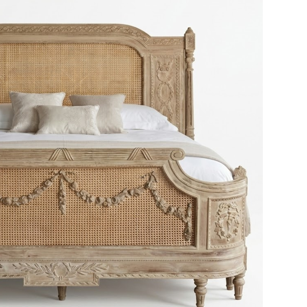 Malmesbury Solid Wood Rattan Bed -All Sizes