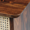 Maybole Rattan Wooden End Table - Walnut Finish
