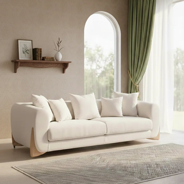 Melfi Curve 3 Seater Fabric Sofa