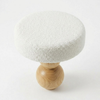 Mello Curve Teak Wood & Boucle End Table