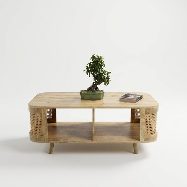 Meloni Curved Rattan Coffee Table - READY TO SHIP