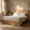 Memphis Rattan Solid Wood Bed- All Sizes