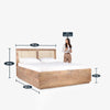 Memphis Rattan Solid Wood Bed- All Sizes