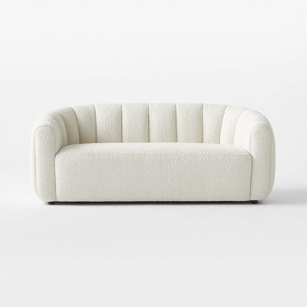 Milano Modern White Boucle Fabric Sofa
