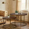 Millport Industrial Solid Wood Set of 2 Side Table In Brown