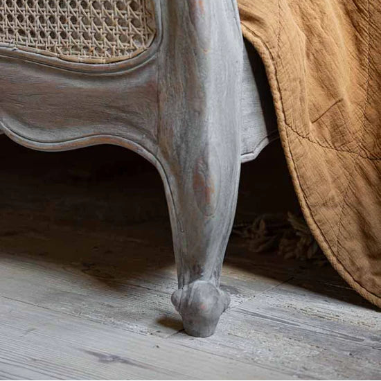 Modesto Antique Solid Wood Rattan Bed -All Sizes