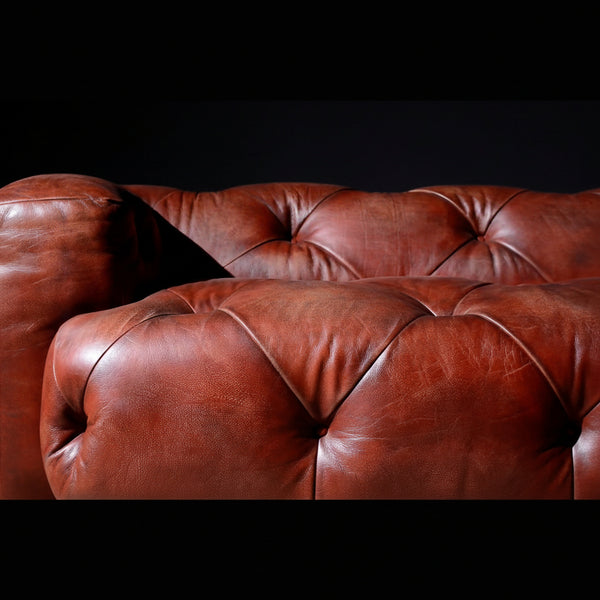 Monaco Vintage Leather Chesterfield 3 Seater Sofa