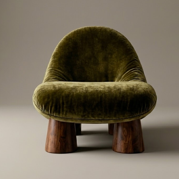 Montevideo Solid Wood & Velvet Single Seater Accent Chairs