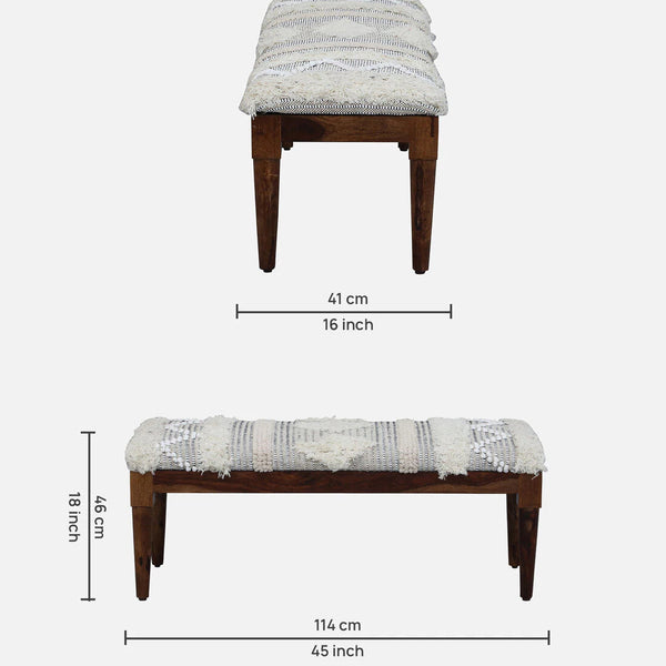 Mulbarton Sheesham Wood Bench In Provincial Teak Finish