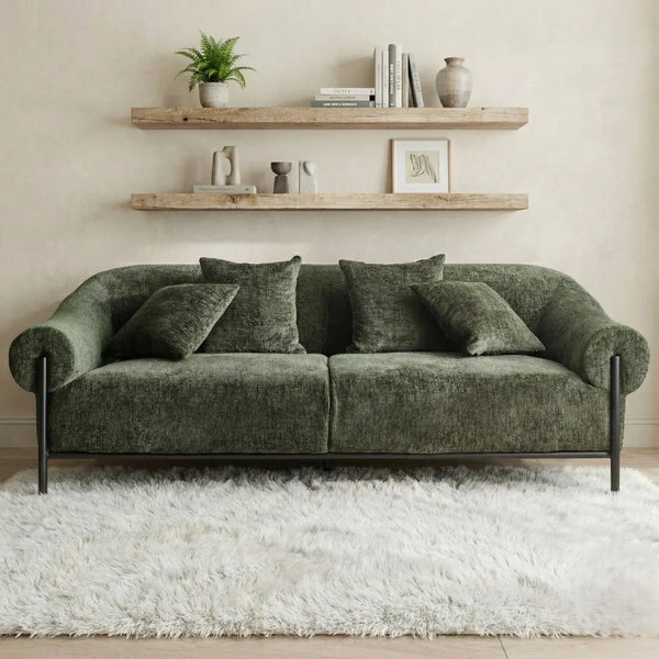 Naples Modern 3 Seater Solid Wood Sofa